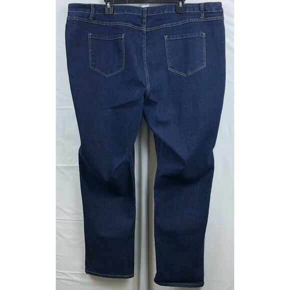 Ashley Stewart Denim Jeans Women Plus 26W Dark Blue Stretch Cotton Straight Leg - Picture 2 of 12